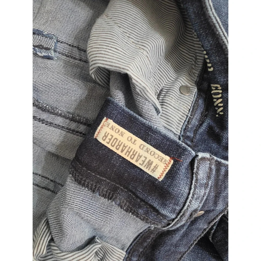Axel Jeans Mens Slim Bootcut Dark Wash Denim Embroidered Flap Pocket 36x30